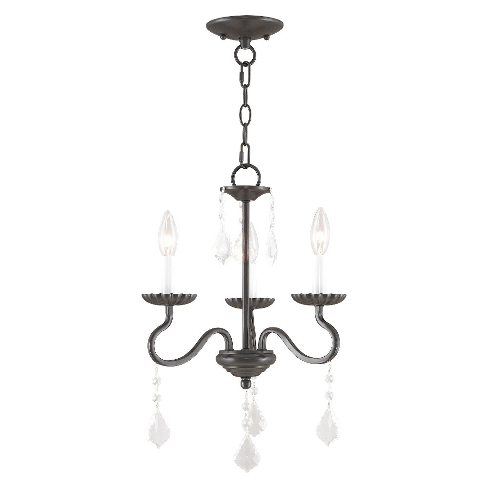 Livex Lighting-40773-92-Callisto - 3 Light Mini Chandelier in Callisto Style - 14 Inches wide by 19 Inches high English Bronze  English Bronze Finish