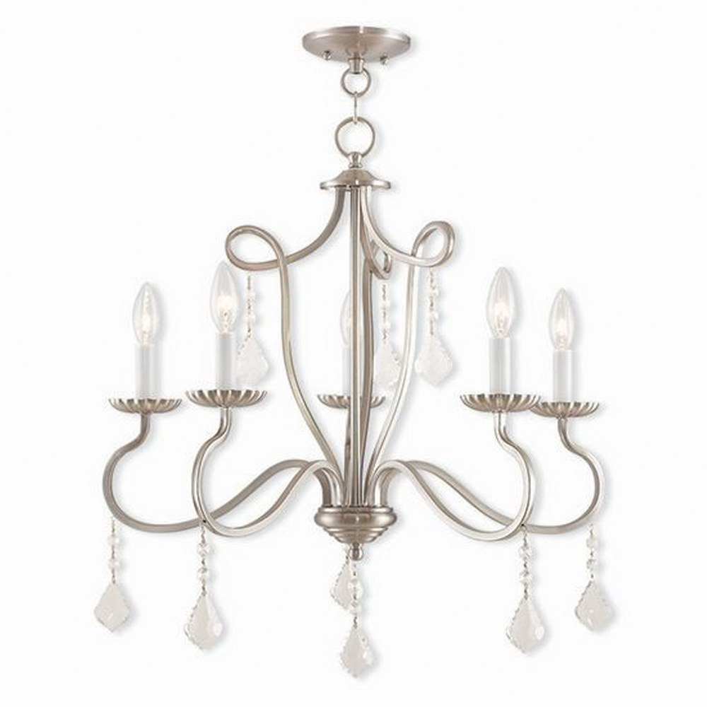 Livex Lighting-40775-91-Callisto - 5 Light Chandelier in Callisto Style - 24 Inches wide by 24.75 Inches high Brushed Nickel  English Bronze Finish