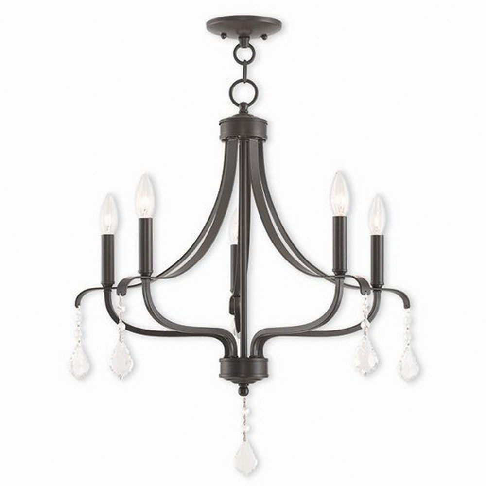 Livex Lighting-40785-92-Laurel - 5 Light Chandelier in Laurel Style - 24 Inches wide by 26.5 Inches high English Bronze  English Bronze Finish