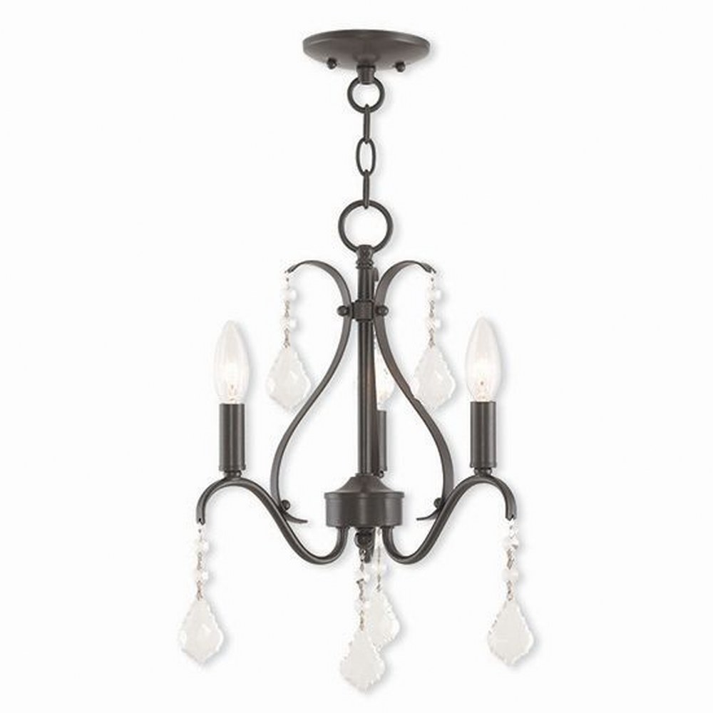 Livex Lighting-40843-92-Caterina - 3 Light Chandelier in Caterina Style - 13 Inches wide by 17 Inches high English Bronze  English Bronze Finish