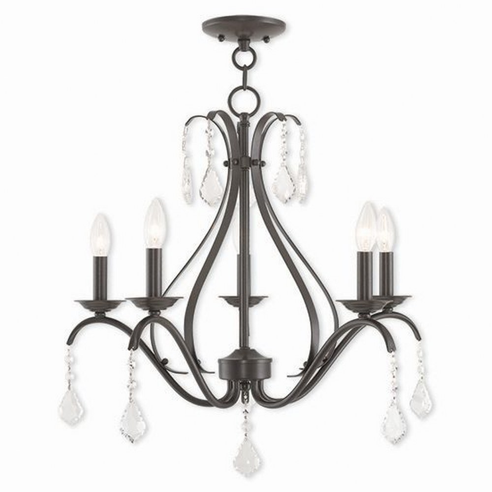 Livex Lighting-40845-92-Caterina - 5 Light Chandelier in Caterina Style - 24 Inches wide by 23.25 Inches high English Bronze  English Bronze Finish