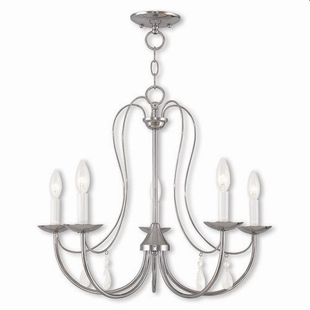 Livex Lighting-40865-05-Mirabella - 5 Light Chandelier in Mirabella Style - 24 Inches wide by 20 Inches high Polished Chrome  English Bronze Finish