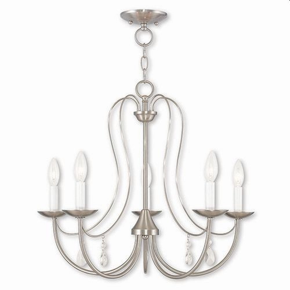 Livex Lighting-40865-91-Mirabella - 5 Light Chandelier in Mirabella Style - 24 Inches wide by 20 Inches high Brushed Nickel  English Bronze Finish