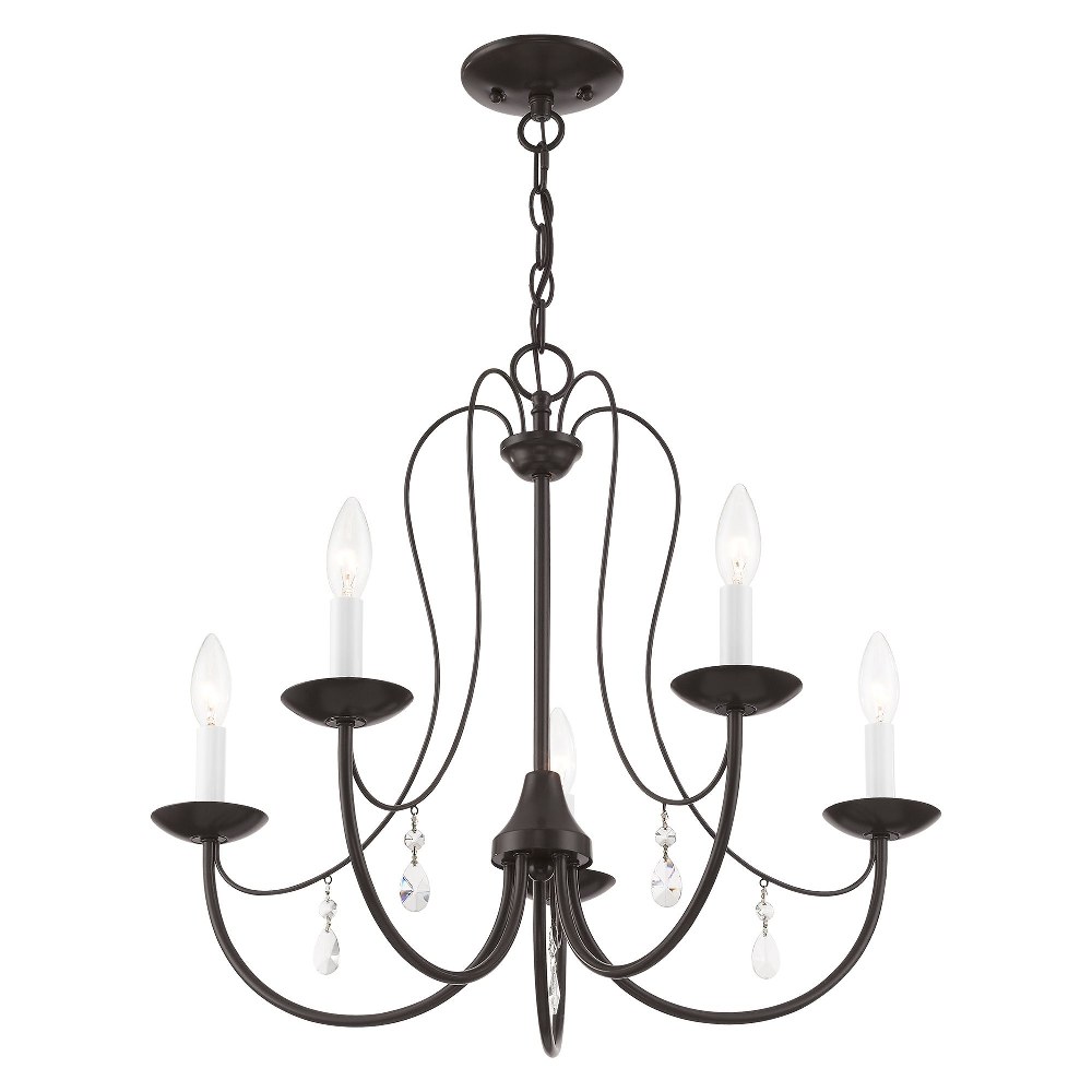 Livex Lighting-40865-92-Mirabella - 5 Light Chandelier in Mirabella Style - 24 Inches wide by 20 Inches high English Bronze  English Bronze Finish