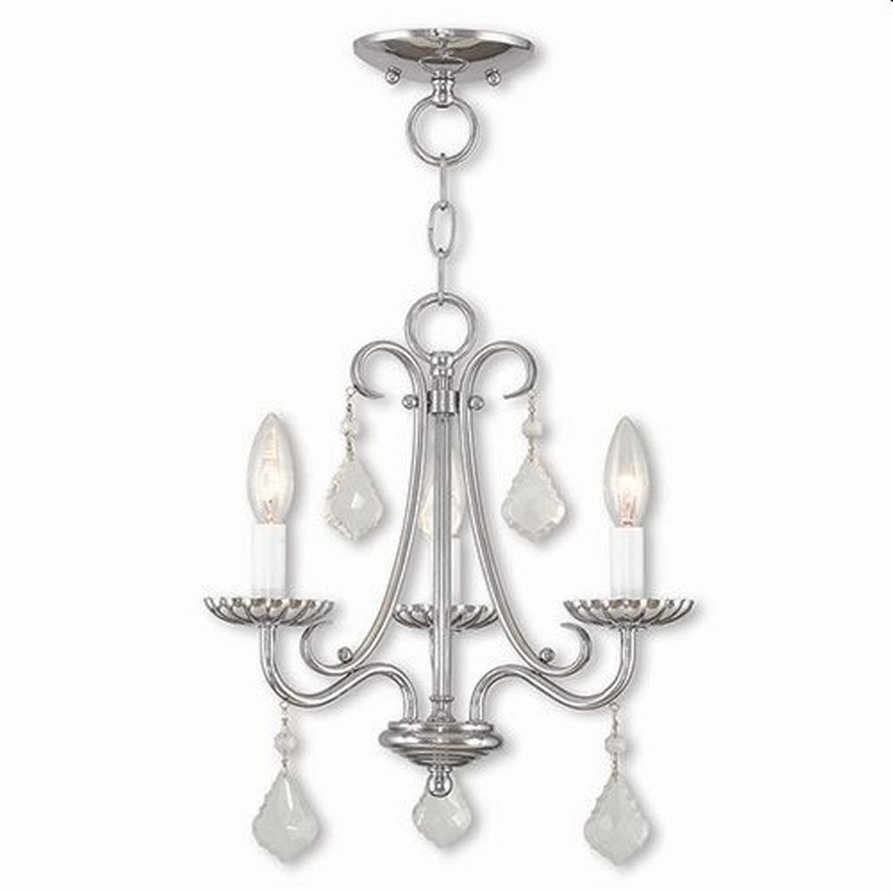 Livex Lighting-40873-05-Daphne - 3 Light Mini Chandelier in Daphne Style - 13.88 Inches wide by 14.88 Inches high Polished Chrome  English Bronze Finish