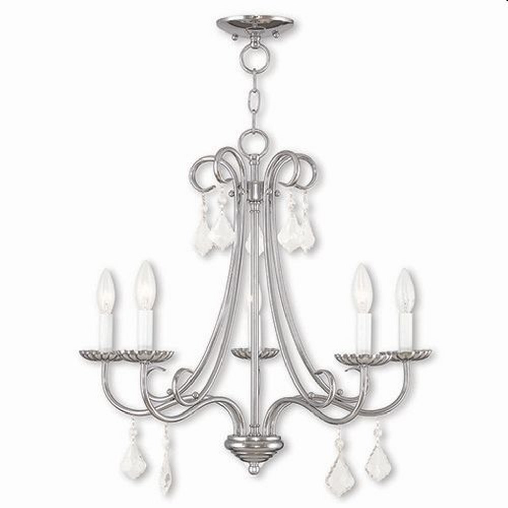 Livex Lighting-40875-05-Daphne - 5 Light Chandelier in Daphne Style - 24.75 Inches wide by 22.25 Inches high Polished Chrome  English Bronze Finish