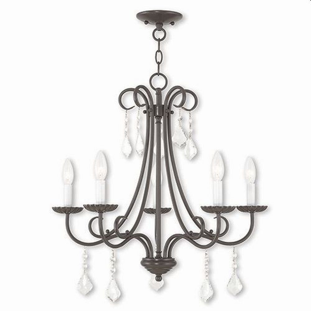 Livex Lighting-40875-92-Daphne - 5 Light Chandelier in Daphne Style - 24.75 Inches wide by 22.25 Inches high English Bronze  English Bronze Finish