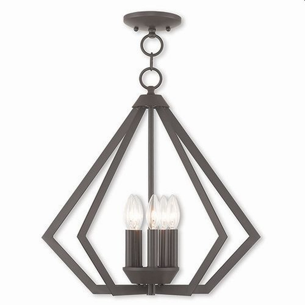 Livex Lighting-40925-07-Prism - 5 Light Chandelier in Prism Style - 20 Inches wide by 19.5 Inches high Bronze  Brushed Nickel Finish