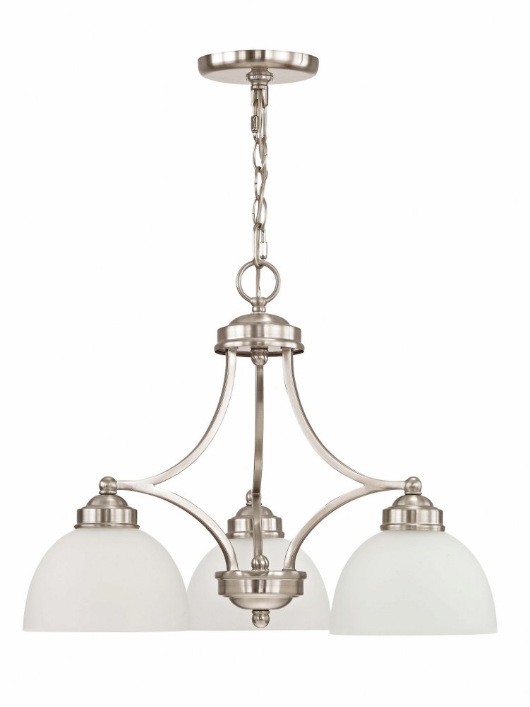 Livex Lighting-4223-91-Somerset - 3 Light Chandelier in Somerset Style - 20 Inches wide by 16 Inches high   Brushed Nickel Finish with Satin Glass