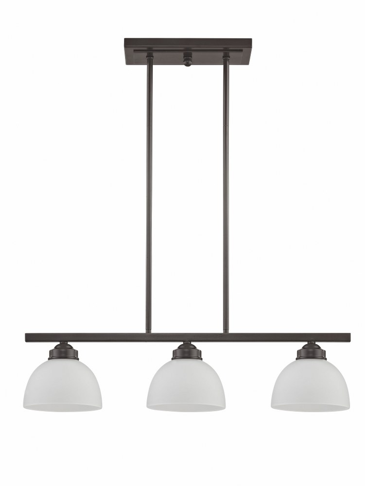 Livex Lighting-4226-92-Somerset - 3 Light Island in Somerset Style - 6.5 Inches wide by 14.25 Inches high English Bronze  Brushed Nickel Finish with Satin Glass