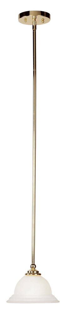 Livex Lighting-4256-02-North Port - One Light Mini-Pendant - 8.25 Inches wide by 10 Inches high   Polished Brass Finish with White Alabaster Glass