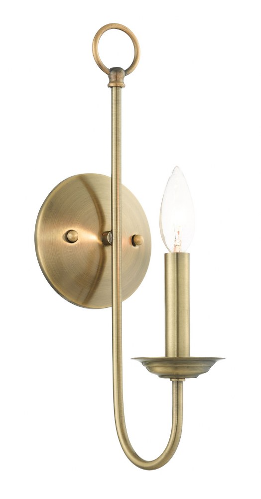 Livex Lighting-42681-01-Estate - 1 Light Wall Sconce in Estate Style - 5 Inches wide by 16 Inches high   Antique Brass Finish
