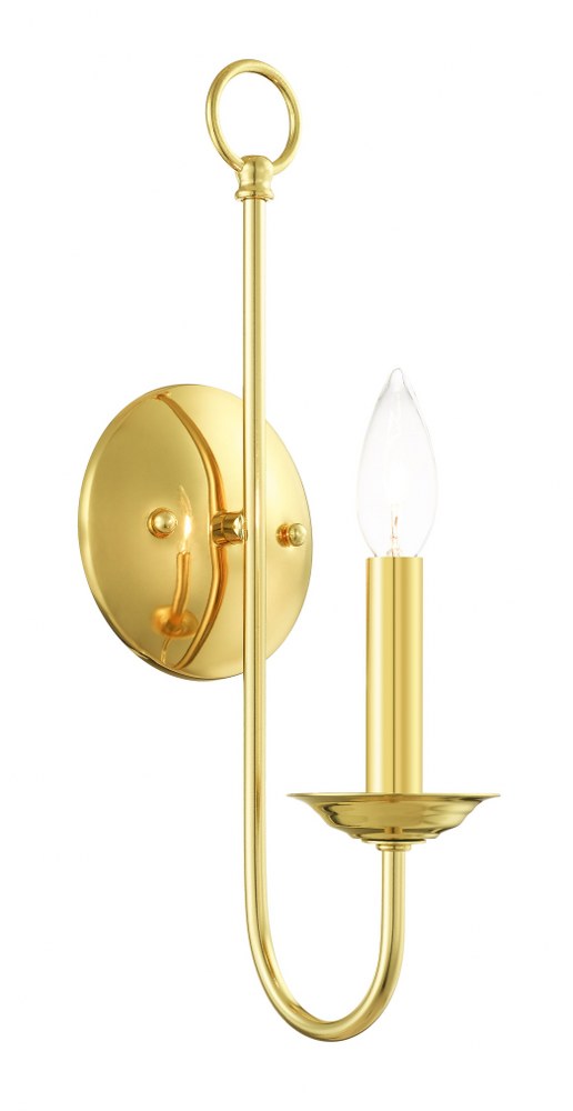 Livex Lighting-42681-02-Estate - 1 Light Wall Sconce in Estate Style - 5 Inches wide by 16 Inches high   Polished Brass Finish