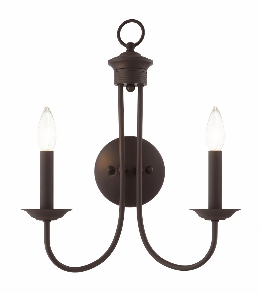 Livex Lighting-42682-07-Estate - 2 Light Wall Sconce in Estate Style - 14 Inches wide by 17.25 Inches high   Bronze Finish