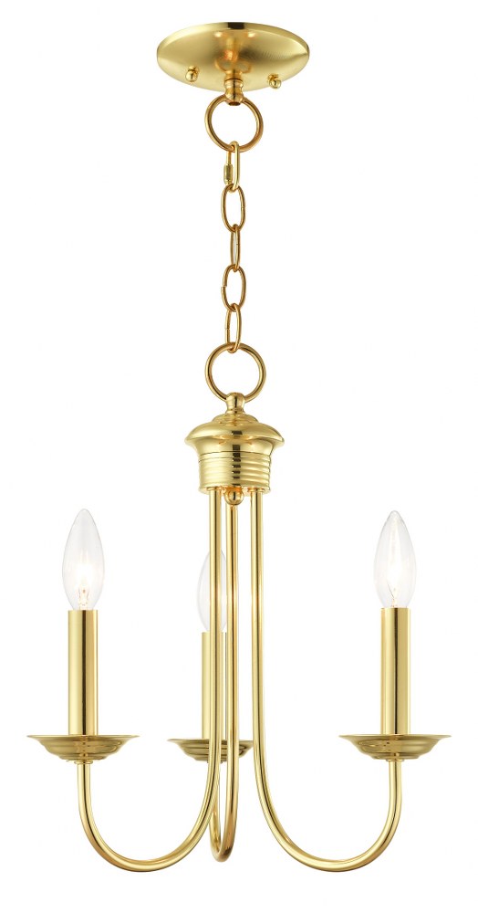 Livex Lighting-42683-02-Estate - 3 Light Chandelier in Estate Style - 14 Inches wide by 16 Inches high   Polished Brass Finish