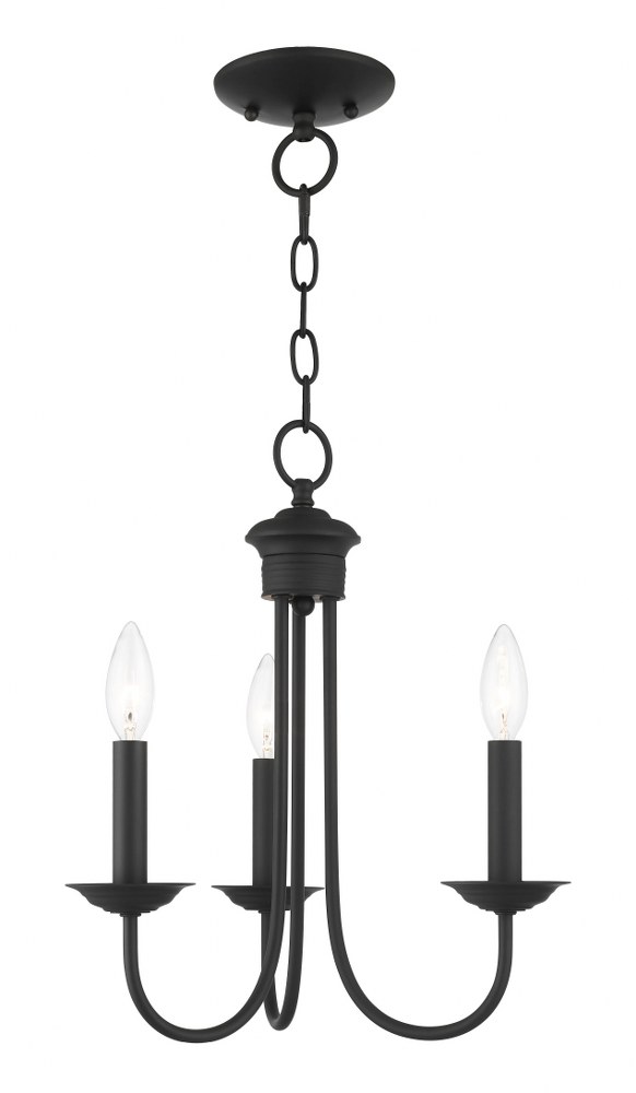 Livex Lighting-42683-04-Estate - 3 Light Chandelier in Estate Style - 14 Inches wide by 16 Inches high   Black Finish