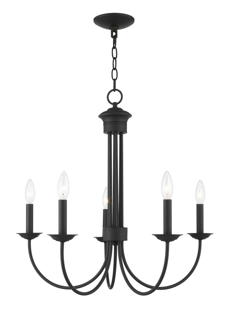 Livex Lighting-42685-04-Estate - 5 Light Chandelier in Estate Style - 25 Inches wide by 24 Inches high   Black Finish