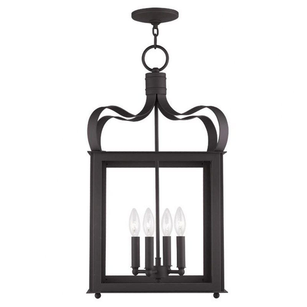 Livex Lighting-4314-07-Garfield - Four Light Foyer in Garfield Style - 13.5 Inches wide by 26 Inches high   Bronze Finish