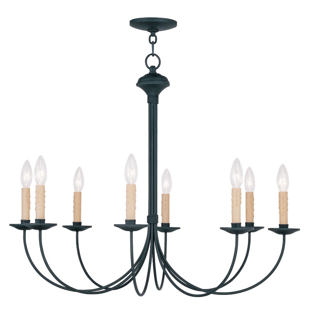 Livex Lighting-4457-04-Heritage - 8 Light Chandelier in Heritage Style - 30 Inches wide by 25 Inches high   Black Finish