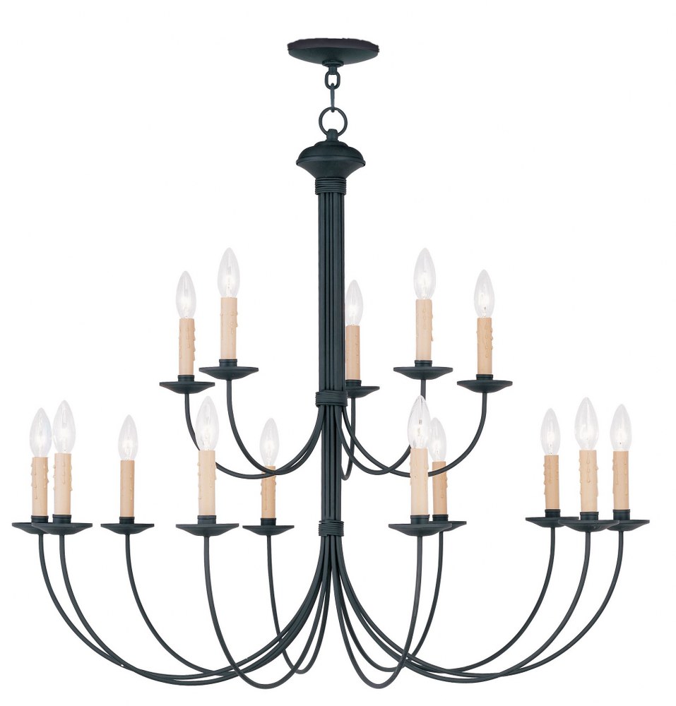 Livex Lighting-4460-04-Heritage - 15 Light Chandelier in Heritage Style - 36 Inches wide by 33 Inches high   Black Finish