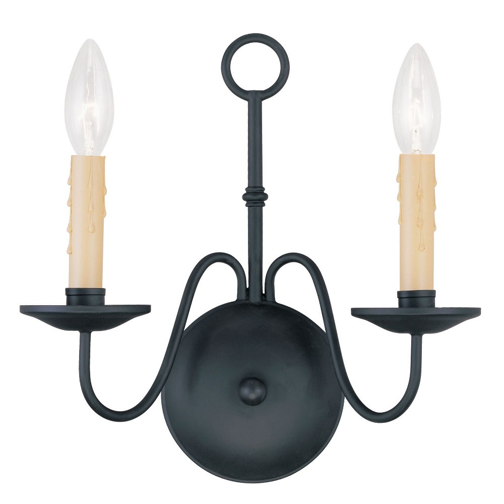 Livex Lighting-4492-04-Heritage - 2 Light Wall Sconce in Heritage Style - 13 Inches wide by 12.25 Inches high   Black Finish