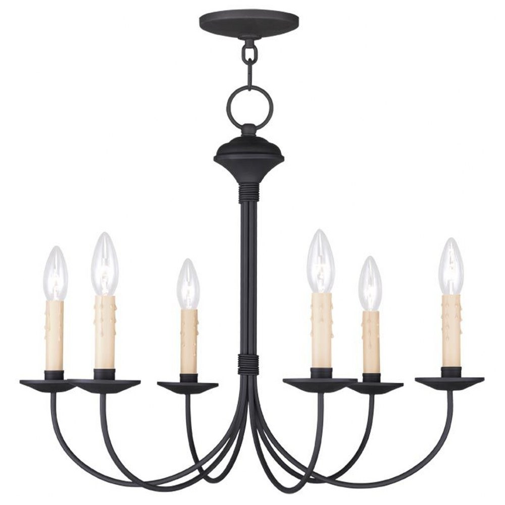 Livex Lighting-4526-04-Heritage - 6 Light Chandelier in Heritage Style - 23 Inches wide by 19 Inches high   Black Finish