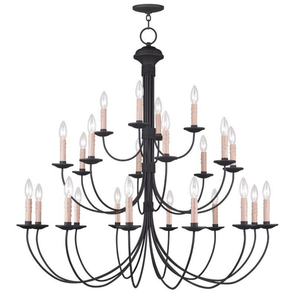 Livex Lighting-4537-04-Heritage - 24 Light Chandelier in Heritage Style - 42 Inches wide by 40 Inches high   Black Finish