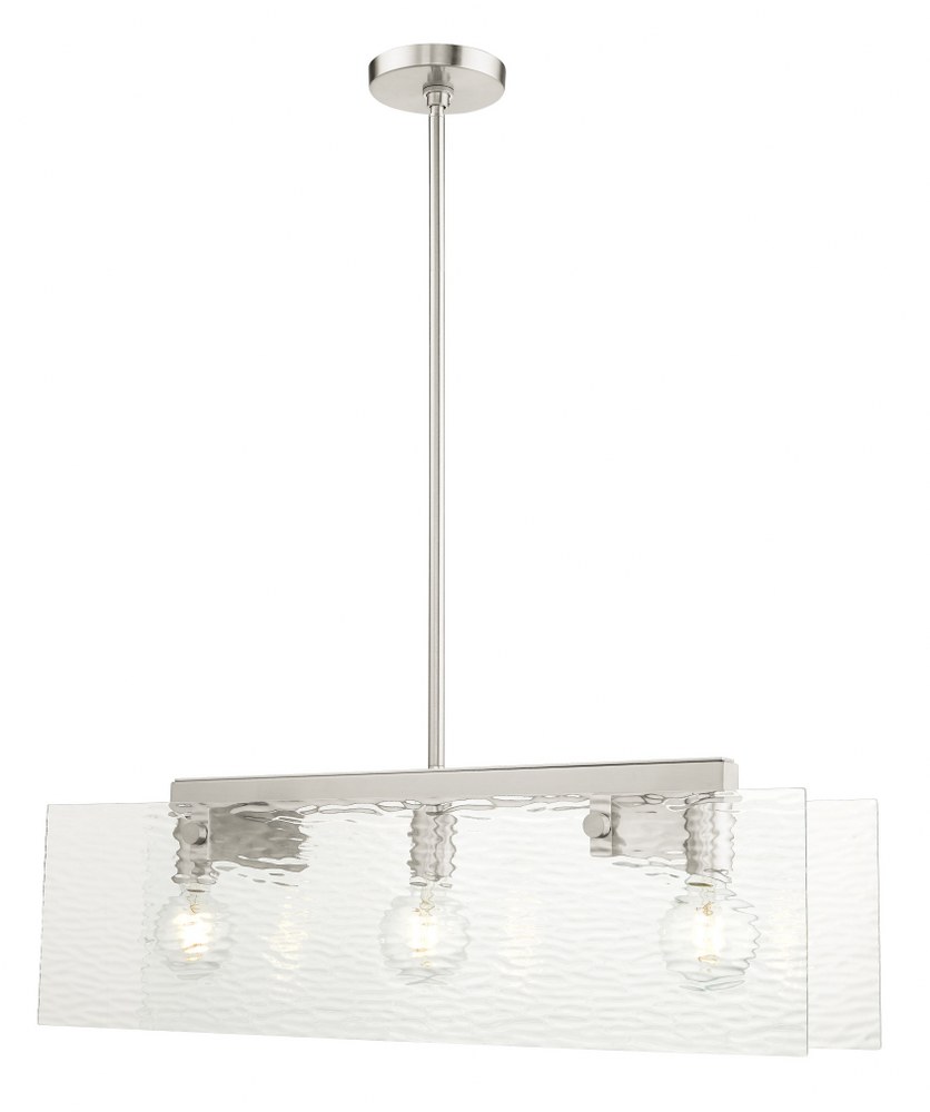 Livex Lighting-45623-91-Ashcroft - 3 Light Chandelier in Ashcroft Style - 7 Inches wide by 17.25 Inches high   Brushed Nickel Finish