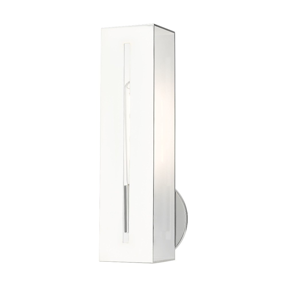 Livex Lighting-45953-05-Soma - 1 Light ADA Wall Sconce in Soma Style - 5 Inches wide by 14 Inches high Polished Chrome Polished Chrome Finish with Hand Welded Polished Chrome/Shiny White Shade