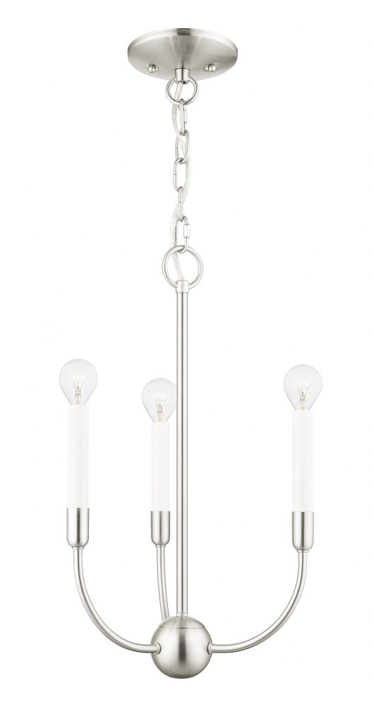 Livex Lighting-46063-91-Clairmont - 3 Light Chandelier in Clairmont Style - 12 Inches wide by 19 Inches high   Brushed Nickel Finish