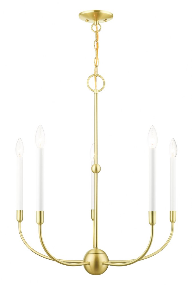 Livex Lighting-46065-12-Clairmont - 5 Light Chandelier in Clairmont Style - 24 Inches wide by 28 Inches high   Satin Brass Finish