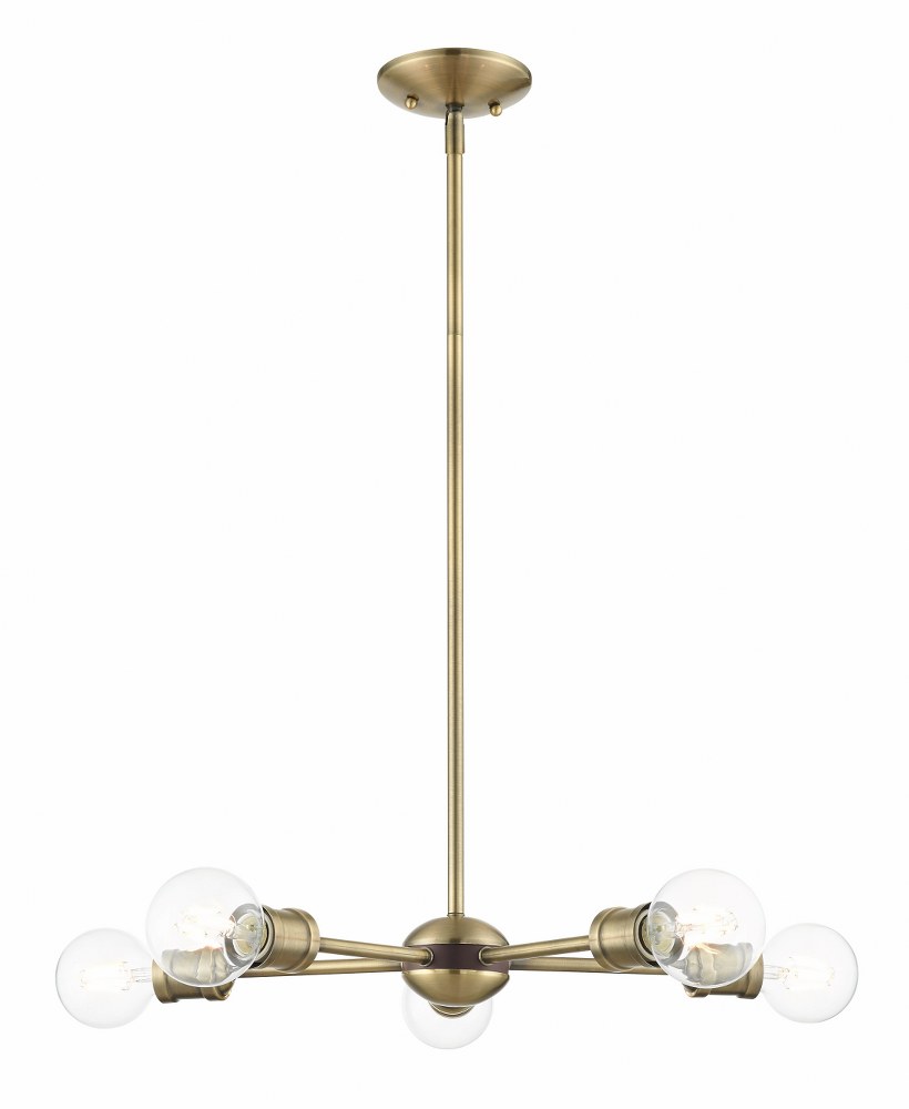 Livex Lighting-46135-01-Lansdale - 5 Light Chandelier in Lansdale Style - 19 Inches wide by 11.25 Inches high   Antique Brass/Bronze Finish