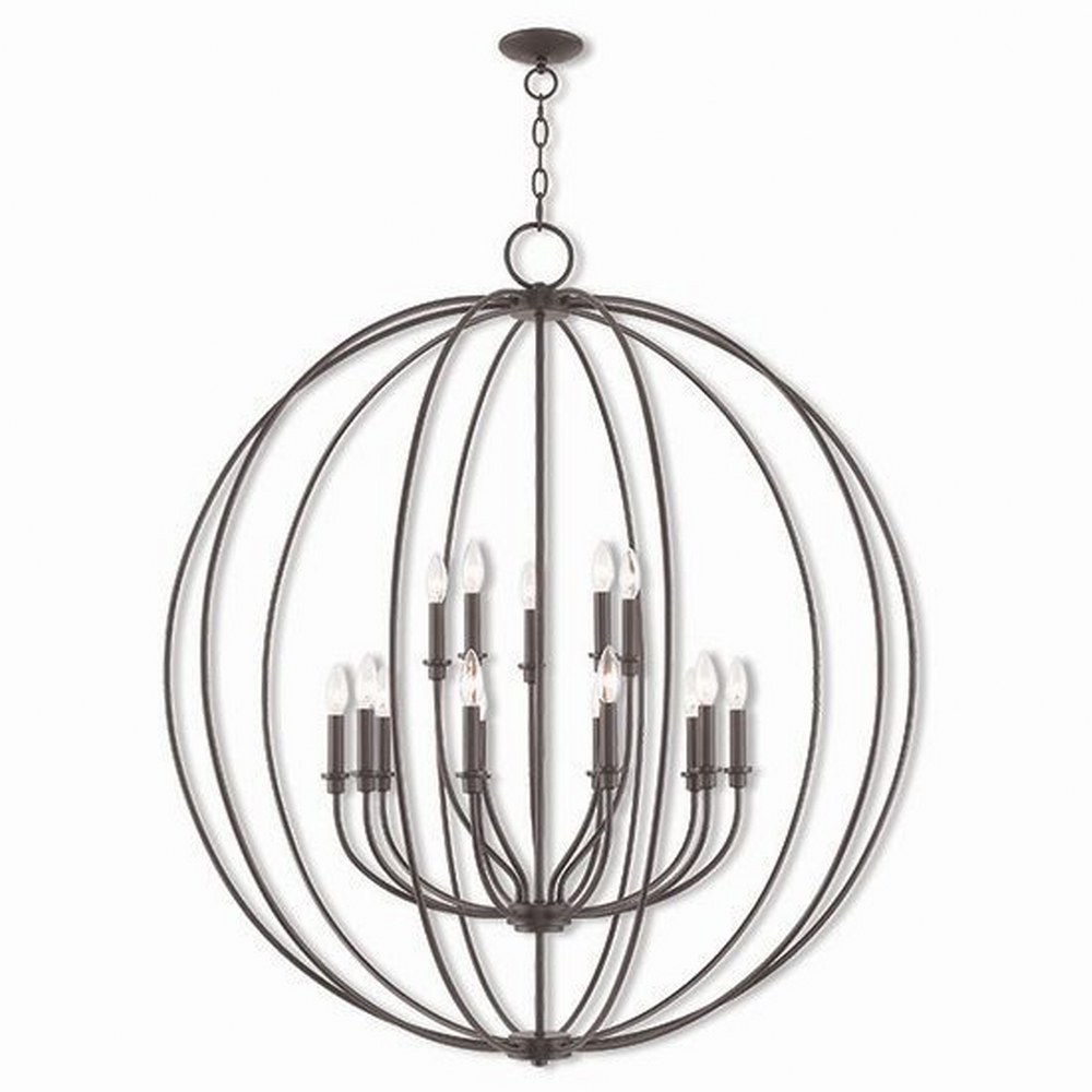 Livex Lighting-46690-07-Milania - 15 Light Foyer Chandelier in Milania Style - 42 Inches wide by 47.5 Inches high Bronze  Brushed Nickel Finish