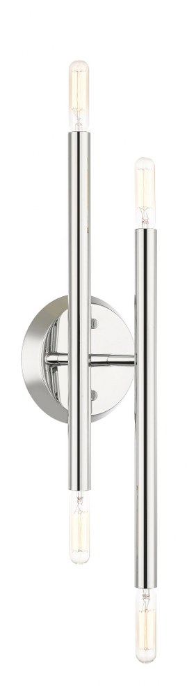 Livex Lighting-46771-05-Soho - 4 Light ADA Wall Sconce In Modern Style-17 Inches Tall and 5.13 Inches Wide Polished Chrome  Polished Chrome Finish