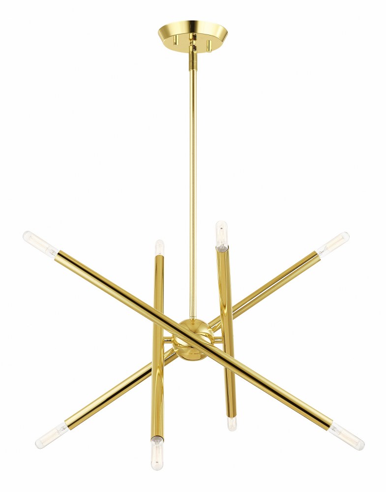 Livex Lighting-46774-02-Soho - 8 Light Chandelier In Transitional Style-22.5 Inches Tall and 19.5 Inches Wide Polished Brass  Polished Brass Finish