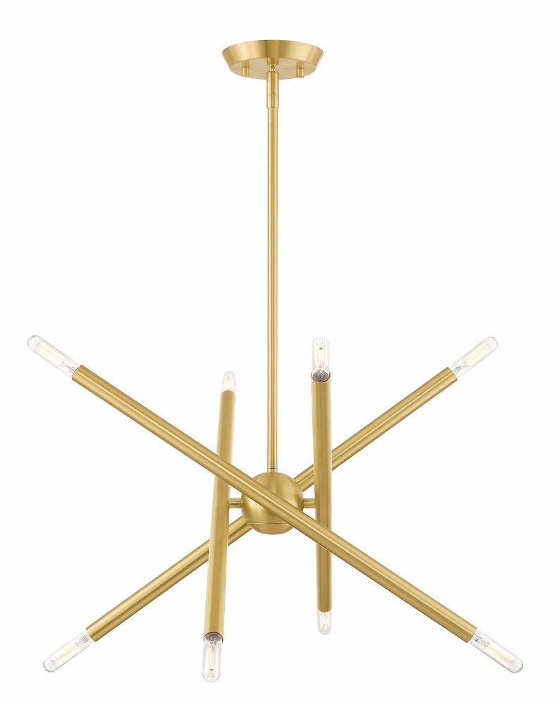 Livex Lighting-46774-12-Soho - 8 Light Chandelier In Transitional Style-22.5 Inches Tall and 19.5 Inches Wide Satin Brass Polished Brass Finish