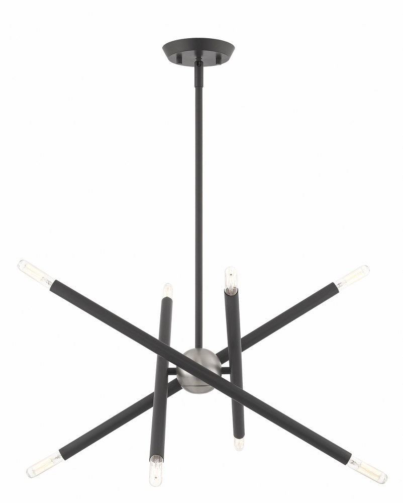 Livex Lighting-46774-76-Soho - 8 Light Chandelier in Soho Style - 19.5 Inches wide by 22.5 Inches high   Scandinavian Gray Finish