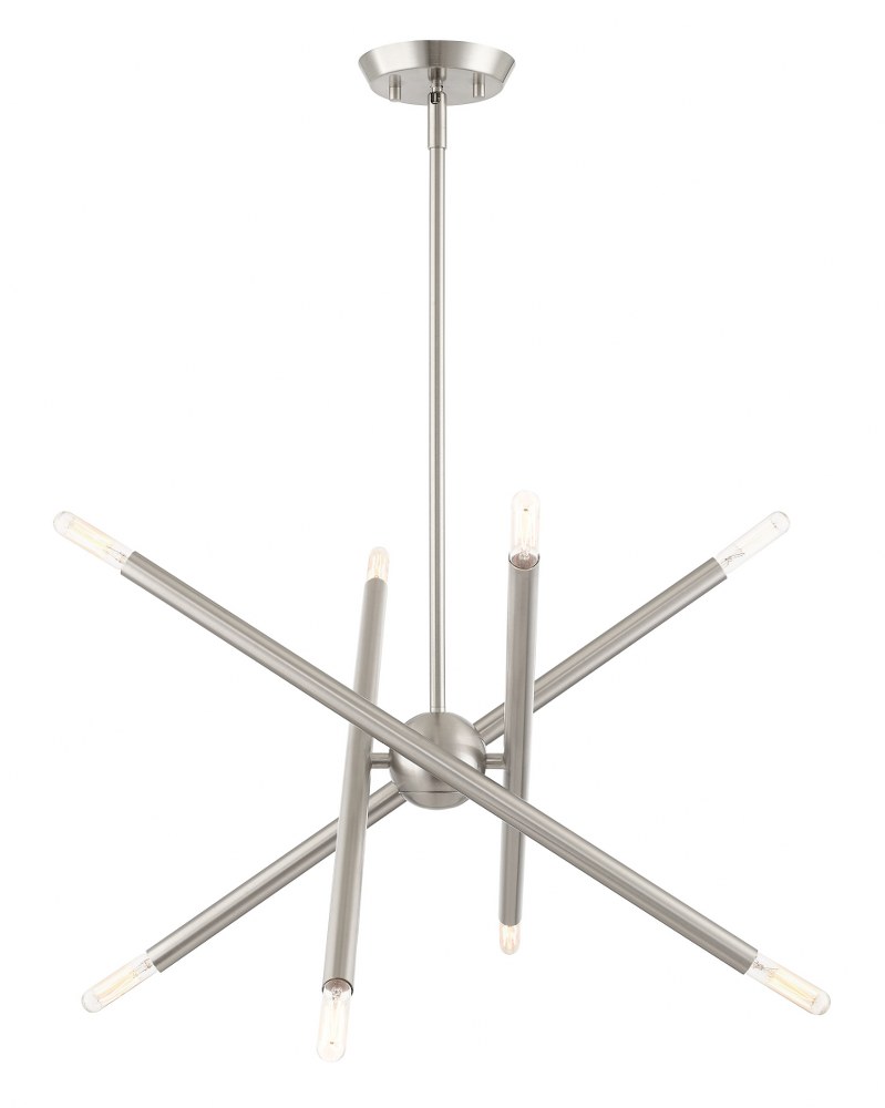 Livex Lighting-46774-91-Soho - 8 Light Chandelier in Soho Style - 19.5 Inches wide by 22.5 Inches high   Brushed Nickel Finish