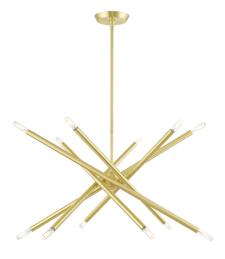 Livex Lighting-46776-12-Soho - 12 Light Chandelier In Transitional Style-25 Inches Tall and 27.5 Inches Wide Satin Brass  Satin Brass Finish