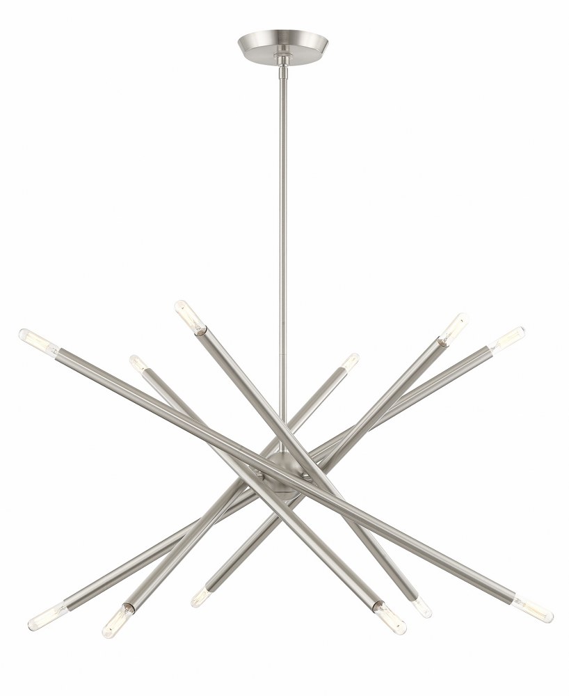 Livex Lighting-46776-91-Soho - 12 Light Chandelier in Soho Style - 27.5 Inches wide by 25 Inches high   Brushed Nickel Finish