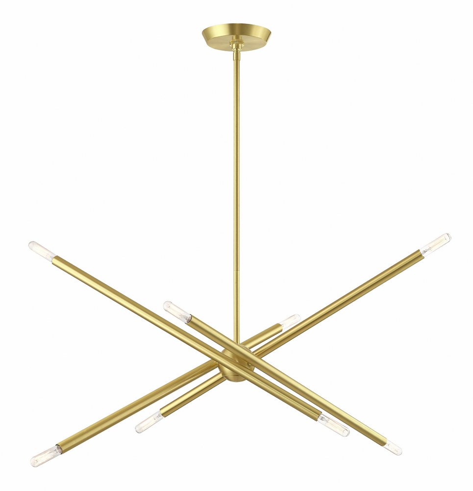 Livex Lighting-46778-12-Soho - 8 Light Chandelier in Soho Style - 12 Inches wide by 24 Inches high   Satin Brass Finish