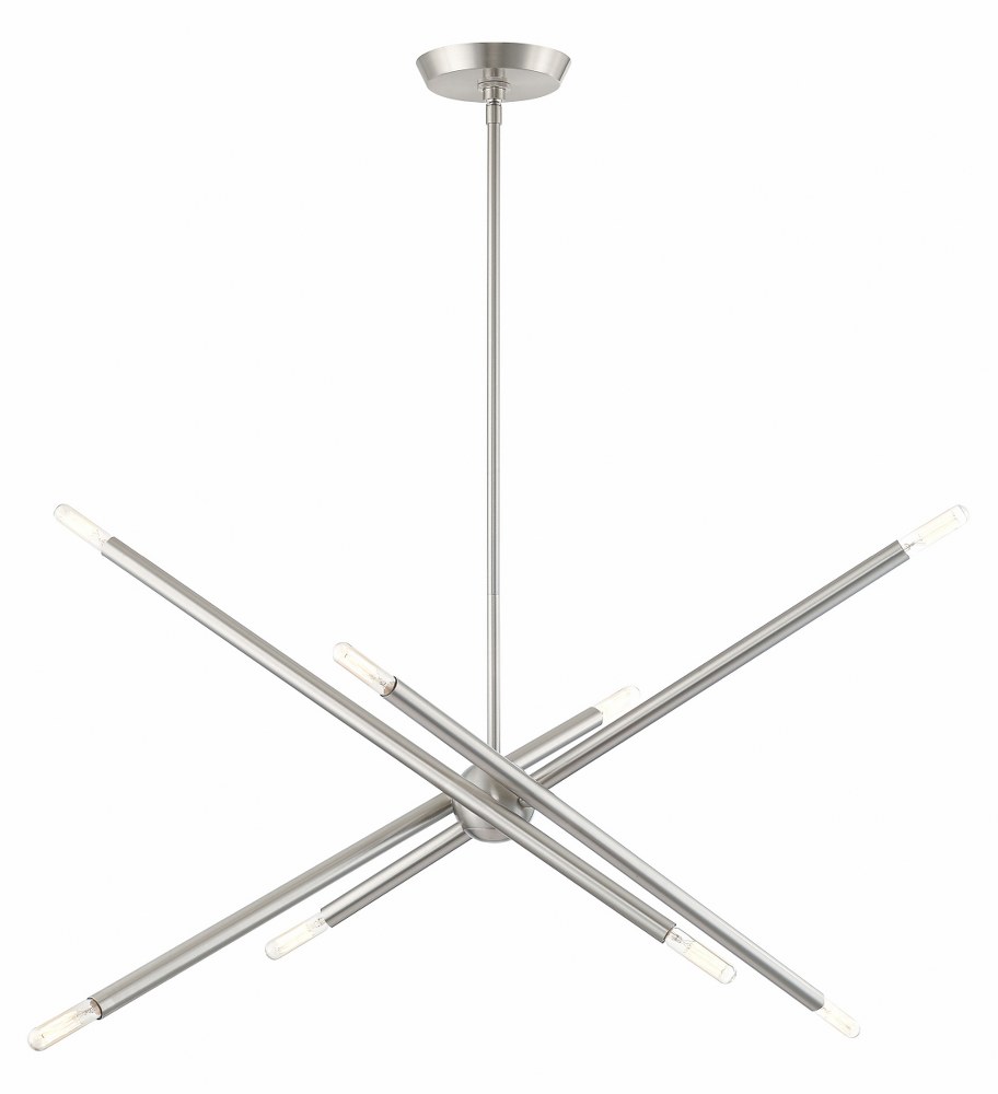 Livex Lighting-46778-91-Soho - 8 Light Chandelier in Soho Style - 12 Inches wide by 24 Inches high   Brushed Nickel Finish