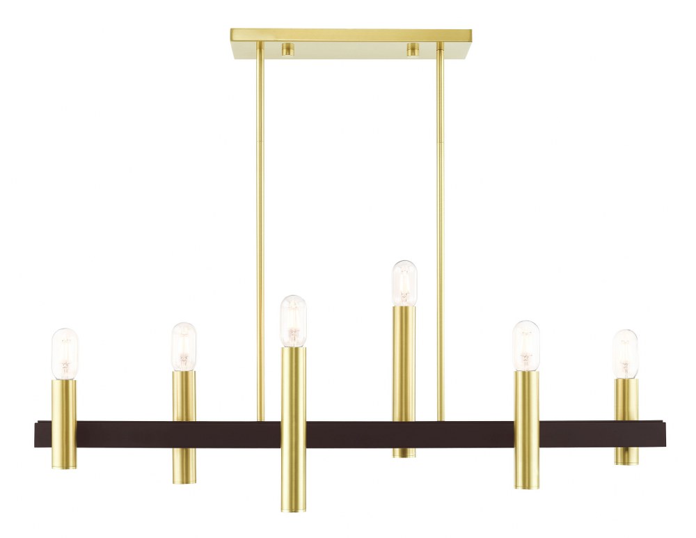 Livex Lighting-46866-12-Helsinki - 6 Light Chandelier in Helsinki Style - 8.25 Inches wide by 24 Inches high   Satin Brass/Bronze Finish