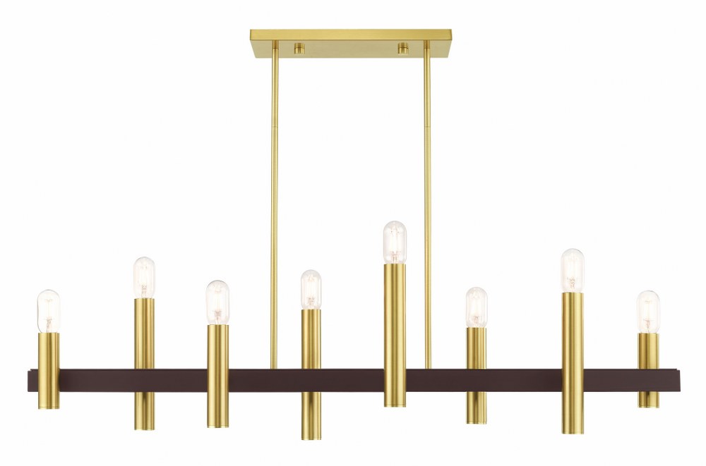 Livex Lighting-46868-12-Helsinki - 8 Light Chandelier in Helsinki Style - 10 Inches wide by 24 Inches high   Satin Brass/Bronze Finish