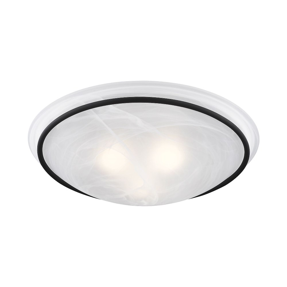 Livex Lighting-4825-04-Newburgh - 3 Light Semi-Flush Mount In Transitional Style-8 Inches Tall and 20 Inches Wide   Black Finish with White Alabaster Glass