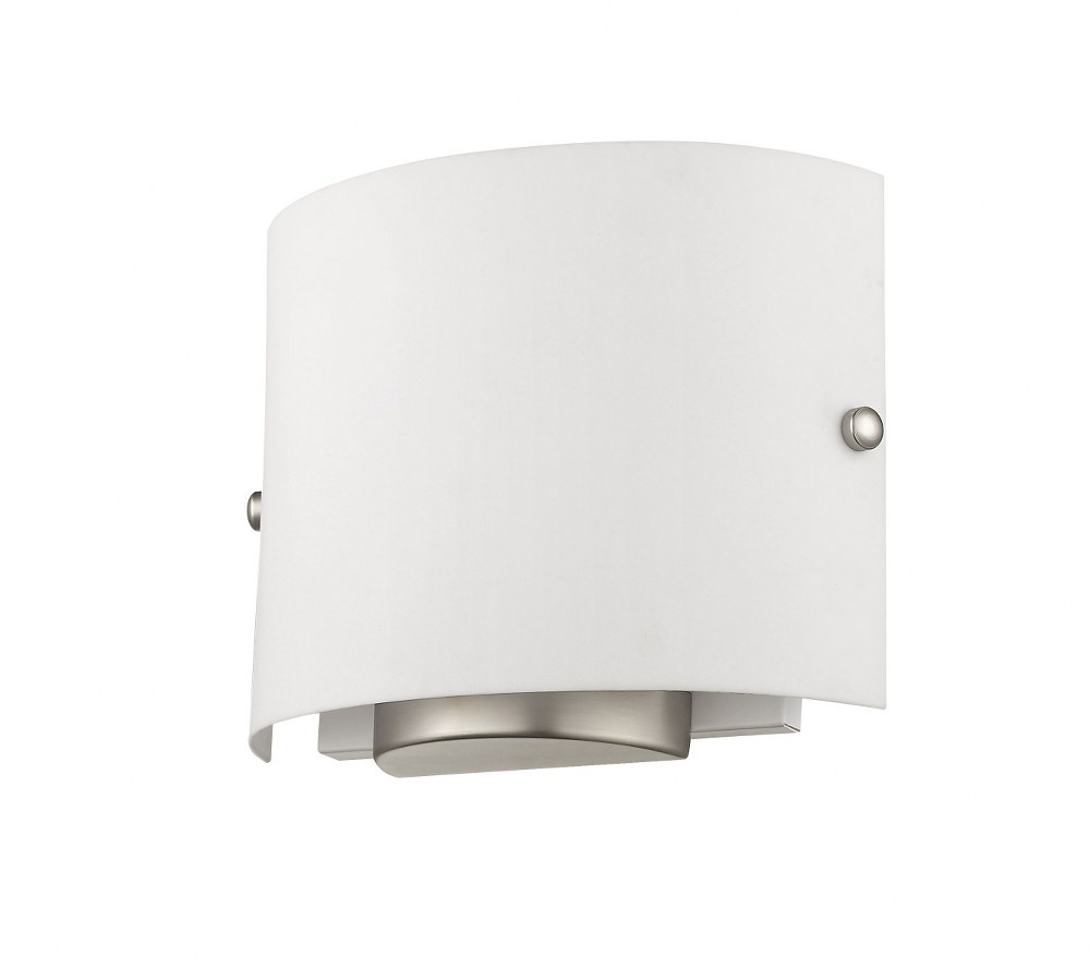 Livex Lighting-4904-91-2 Light Wall Sconce   Brushed Nickel Finish with Satin White Acrylic Shade