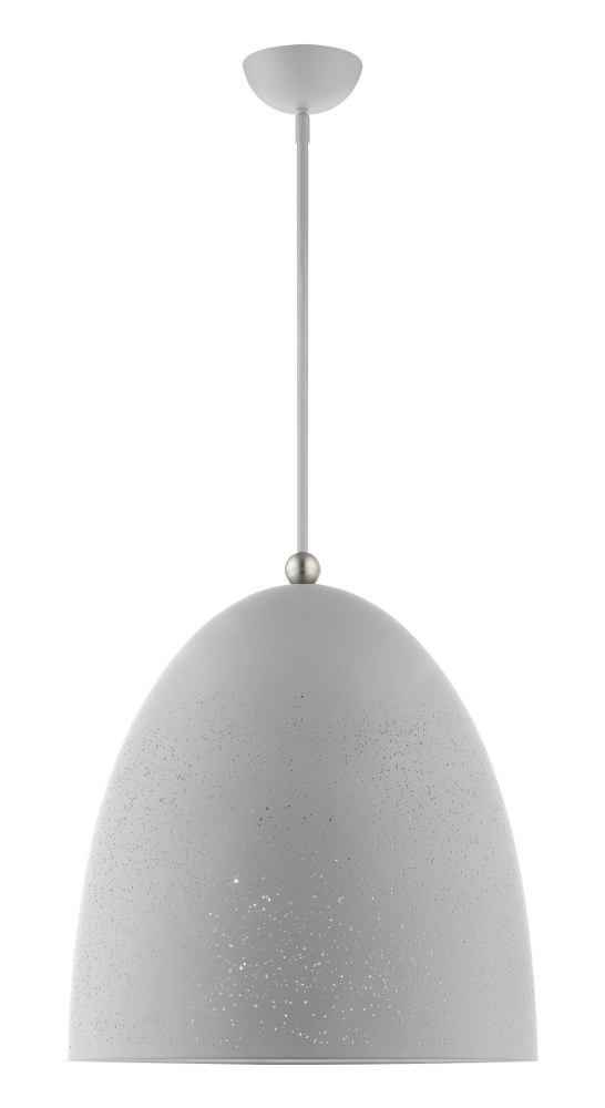 Livex Lighting-49110-80-Arlington - 3 Light Pendant in Arlington Style - 19 Inches wide by 31 Inches high   Nordic Gray/Brushed Nickel Finish with Nordic Gray Ornamental Metal/White Shade