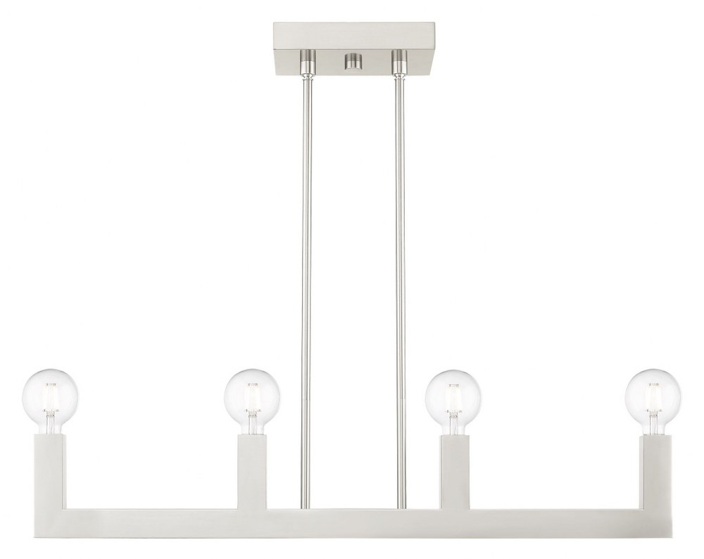 Livex Lighting-49213-91-Solna - 4 Light Linear Chandelier in Solna Style - 5.13 Inches wide by 16.5 Inches high   Solna - 4 Light Linear Chandelier in Solna Style - 5.13 Inches wide by 16.5 Inches hig