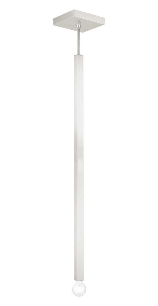 Livex Lighting-49219-91-Solna - 1 Light Pendant in Solna Style - 8.5 Inches wide by 56 Inches high   Brushed Nickel Finish