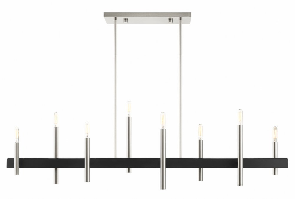 Livex Lighting-49338-91-Denmark - 8 Light Chandelier in Denmark Style - 9.25 Inches wide by 24 Inches high   Brushed Nickel/Bronze Finish